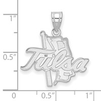 Sterling Silver Rhodium-plated LogoArt University of Tulsa Large Pendant view 3