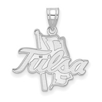 Sterling Silver Rhodium-plated LogoArt University of Tulsa Large Pendant view 1