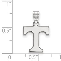 Sterling Silver Rhodium-plated LogoArt University of Tennessee Letter T Small Pendant view 2