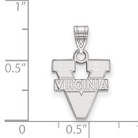 Sterling Silver Rhodium-plated LogoArt University of Virginia Small Pendant view 2