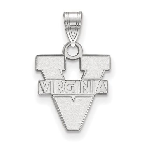 Sterling Silver Rhodium-plated LogoArt University of Virginia Small Pendant