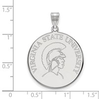Sterling Silver Rhodium-plated LogoArt Virginia State University Extra Large Disc Pendant view 2