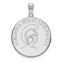 Sterling Silver Rhodium-plated LogoArt Virginia State University Extra Large Disc Pendant view 1