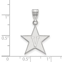 Sterling Silver Rh-plated LogoArt Vanderbilt University Large Pendant view 3