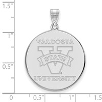 Sterling Silver Rhodium-plated LogoArt Valdosta State University Extra Large Disc Pendant view 2