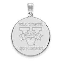 Sterling Silver Rhodium-plated LogoArt Valdosta State University Extra Large Disc Pendant view 1