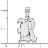 Sterling Silver Rhodium-plated LogoArt Rice University Letter R Large Pendant view 2