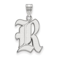 Sterling Silver Rhodium-plated LogoArt Rice University Letter R Large Pendant view 1