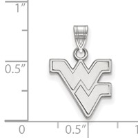 Sterling Silver Rhodium-plated LogoArt West Virginia University W-v Small Pendant view 2