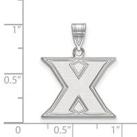 Sterling Silver Rhodium-plated LogoArt Xavier University Letter X Medium Pendant view 2