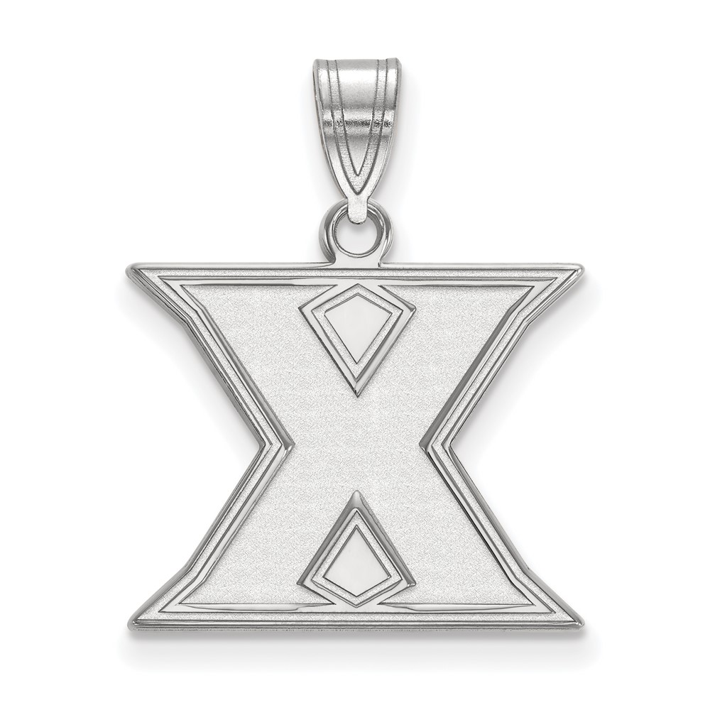 Sterling Silver Rhodium-plated LogoArt Xavier University Letter X Medium Pendant