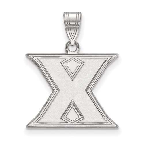 Sterling Silver Rhodium-plated LogoArt Xavier University Letter X Medium Pendant