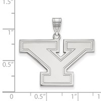 Sterling Silver Rhodium-plated LogoArt Youngstown State University Letter Y Large Pendant view 2