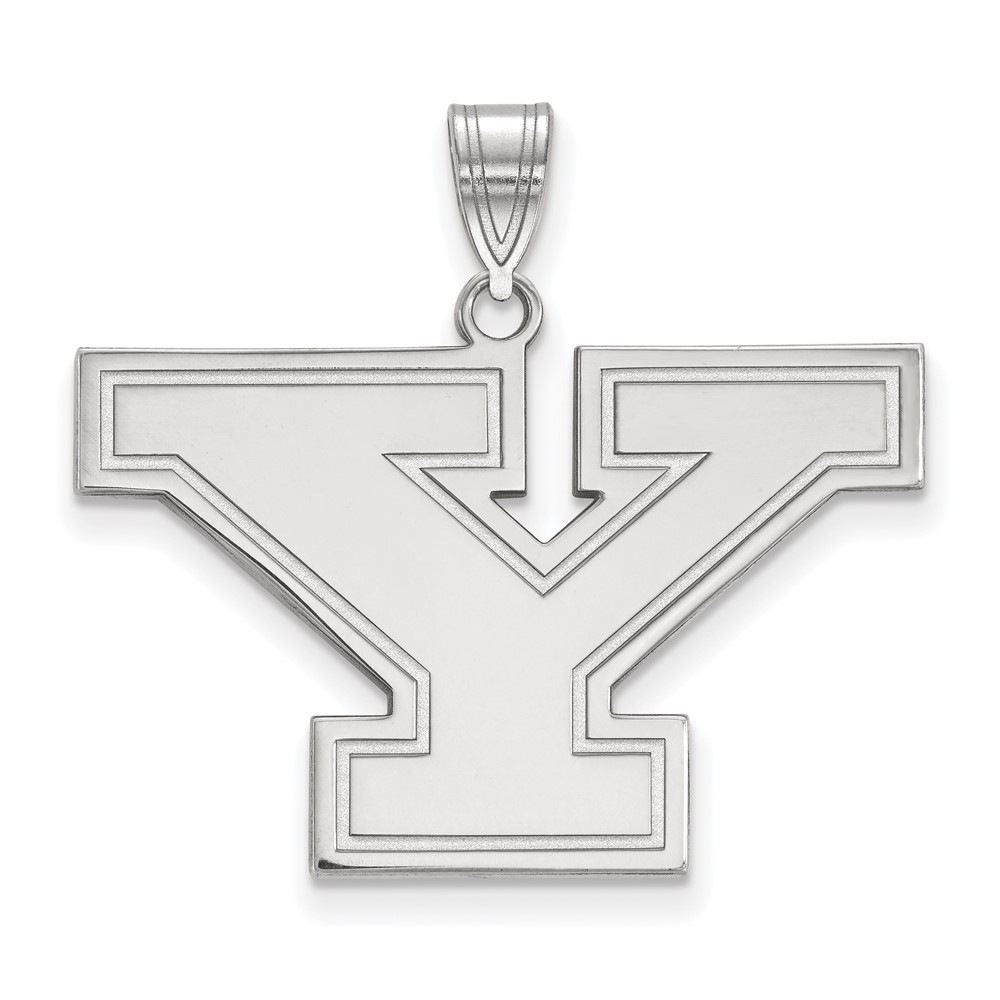 Sterling Silver Rhodium-plated LogoArt Youngstown State University Letter Y Large Pendant