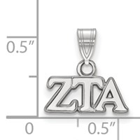 Sterling Silver Rhodium-plated LogoArt Zeta Tau Alpha Sorority Greek Letters Small Pendant view 2