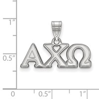 Sterling Silver Rhodium-plated LogoArt Alpha Chi Omega Sorority Greek Letters Medium Pendant view 2