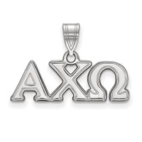 Sterling Silver Rhodium-plated LogoArt Alpha Chi Omega Sorority Greek Letters Medium Pendant view 1