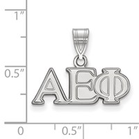 Sterling Silver Rhodium-plated LogoArt Alpha Epsilon Phi Sorority Greek Letters Medium Pendant view 2