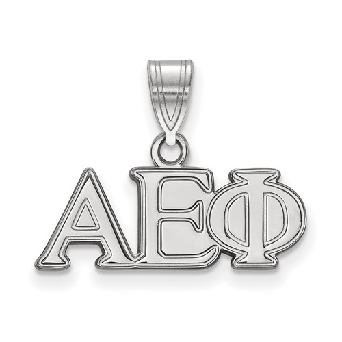 Sterling Silver Rhodium-plated LogoArt Alpha Epsilon Phi Sorority Greek Letters Medium Pendant