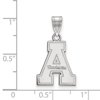 Sterling Silver Rhodium-plated LogoArt Appalachian State University Medium Pendant view 2