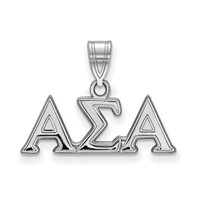 Sterling Silver Rhodium-plated LogoArt Alpha Sigma Alpha Sorority Greek Letters Medium Pendant view 1