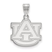 Sterling Silver Rhodium-plated LogoArt Auburn University A-u Medium Pendant view 1