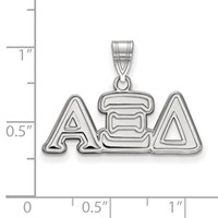 Sterling Silver Rhodium-plated LogoArt Alpha Xi Delta Sorority Greek Letters Medium Pendant view 2