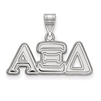 Sterling Silver Rhodium-plated LogoArt Alpha Xi Delta Sorority Greek Letters Medium Pendant view 1