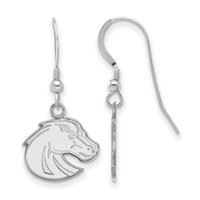 Sterling Silver Rhodium-plated LogoArt Boise State University Bronco Small Dangle Wire Earrings view 1