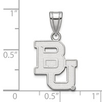 Sterling Silver Rhodium-plated LogoArt Baylor University Bears Medium Pendant view 3