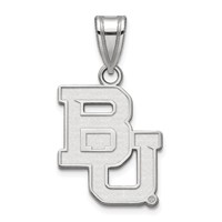 Sterling Silver Rhodium-plated LogoArt Baylor University Bears Medium Pendant view 1