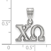 Sterling Silver Rhodium-plated LogoArt Chi Omega Sorority Greek Letters Medium Pendant view 2