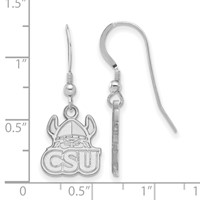 Sterling Silver Rhodium-plated LogoArt Cleveland State University Small Dangle Wire Earrings view 2