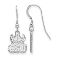 Sterling Silver Rhodium-plated LogoArt Cleveland State University Small Dangle Wire Earrings view 1