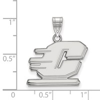 Sterling Silver Rhodium-plated LogoArt Central Michigan University Letter C Medium Pendant view 2