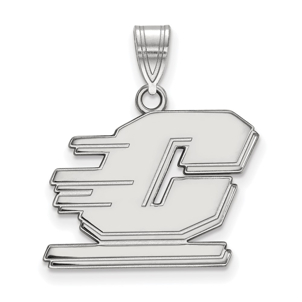 Sterling Silver Rhodium-plated LogoArt Central Michigan University Letter C Medium Pendant