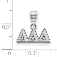 Sterling Silver Rhodium-plated LogoArt Delta Delta Delta Sorority Greek Letters Medium Pendant view 2
