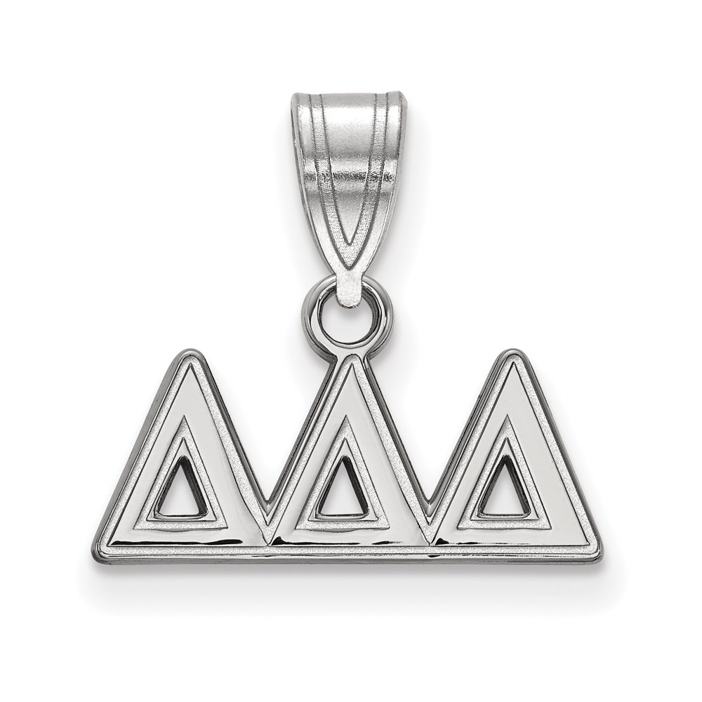 Sterling Silver Rhodium-plated LogoArt Delta Delta Delta Sorority Greek Letters Medium Pendant