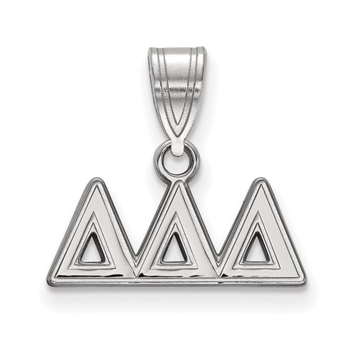 Sterling Silver Rhodium-plated LogoArt Delta Delta Delta Sorority Greek Letters Medium Pendant