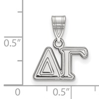 Sterling Silver Rhodium-plated LogoArt Delta Gamma Sorority Greek Letters Medium Pendant view 2