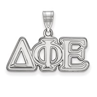 Sterling Silver Rhodium-plated LogoArt Delta Phi Epsilon Sorority Greek Letters Medium Pendant view 1