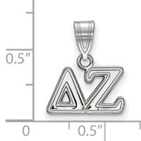 Sterling Silver Rhodium-plated LogoArt Delta Zeta Sorority Greek Letters Medium Pendant view 2