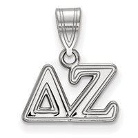 Sterling Silver Rhodium-plated LogoArt Delta Zeta Sorority Greek Letters Medium Pendant view 1