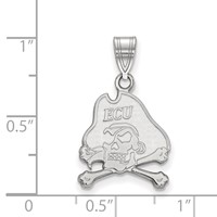 Sterling Silver Rhodium-plated LogoArt East Carolina University Pirate Medium Pendant view 2