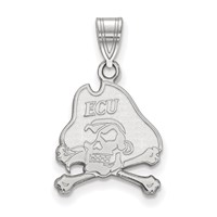 Sterling Silver Rhodium-plated LogoArt East Carolina University Pirate Medium Pendant view 1