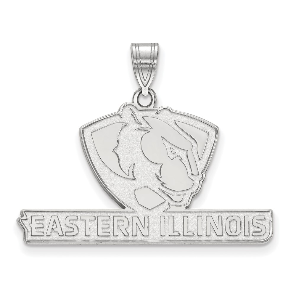 Sterling Silver Rhodium-plated LogoArt Eastern Illinois University Large Pendant