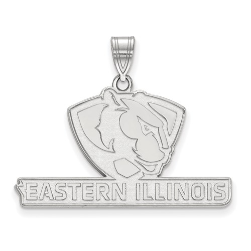 Sterling Silver Rhodium-plated LogoArt Eastern Illinois University Large Pendant