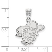 Sterling Silver Rhodium-plated LogoArt Eastern Kentucky University E-k-u Medium Pendant view 2