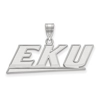 Sterling Silver Rhodium-plated LogoArt Eastern Kentucky University E-k-u Medium Pendant view 1