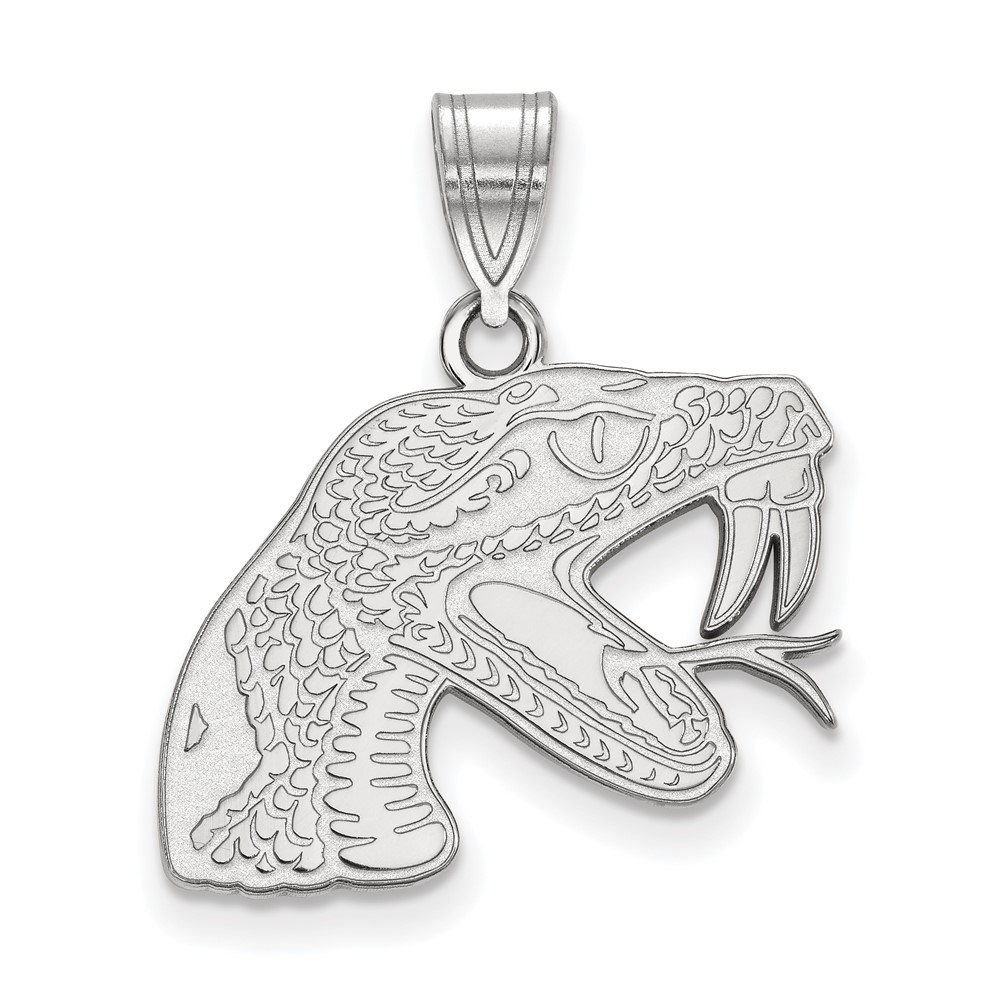 Sterling Silver Rhodium-plated LogoArt Florida a and M University Rattler Medium Pendant